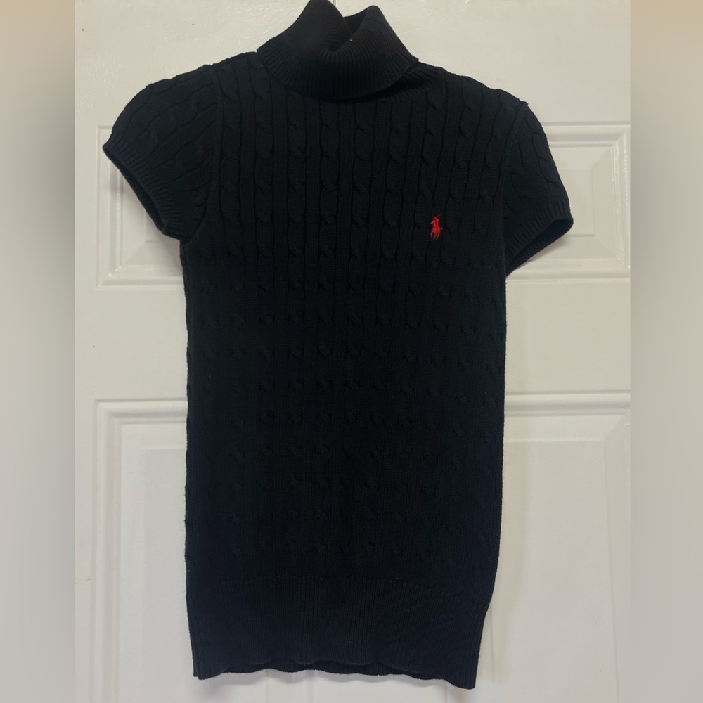 Ralph Lauren Black Short Sleeve Turtleneck knit top